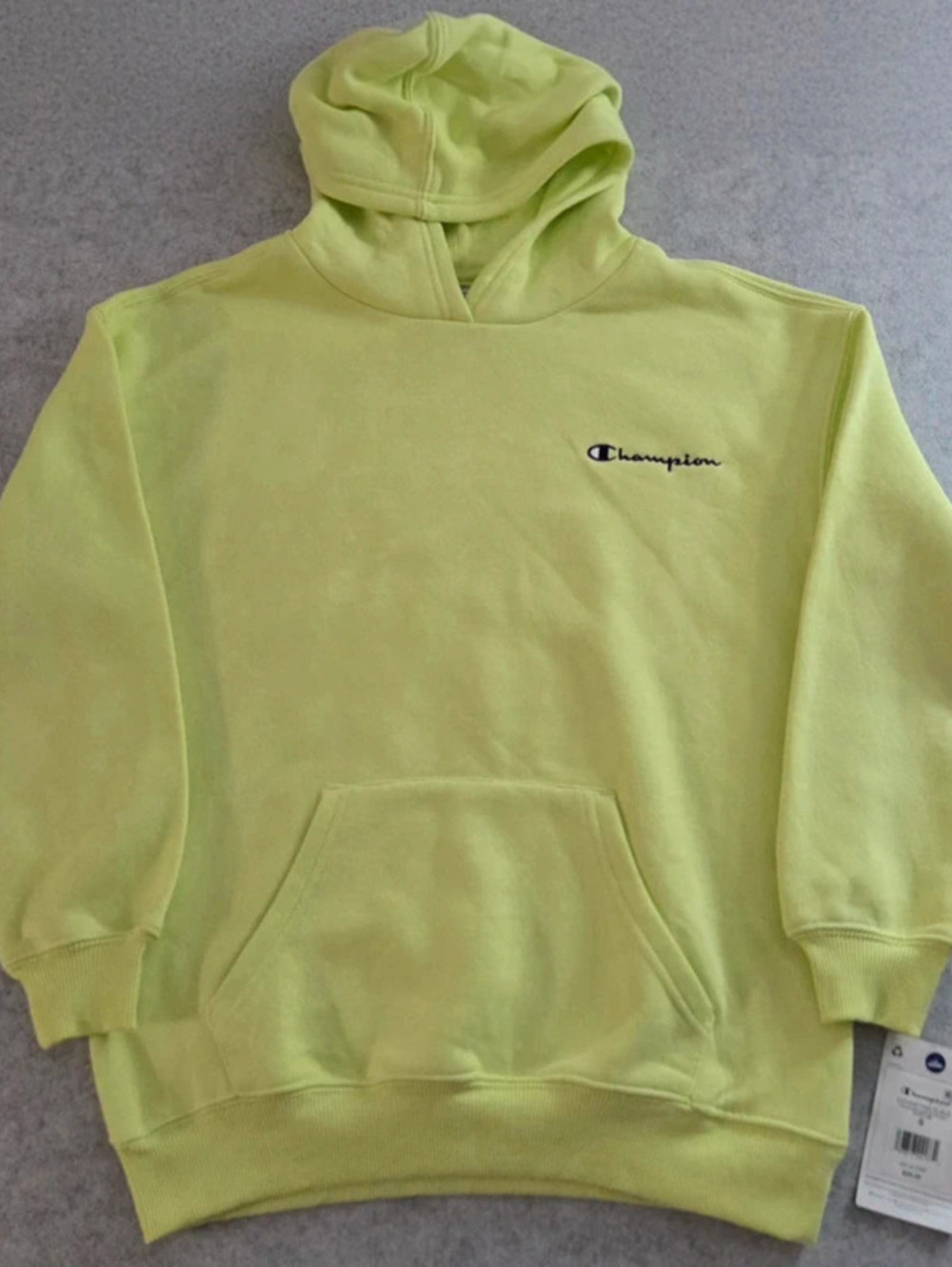 Champion East Coast Youth Hoodie Neon Lime Green Pullover Sweatshirt - S 7/8